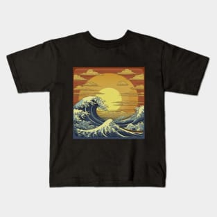 Chinese Waves Illustration Background Kids T-Shirt